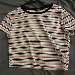 Pink Punk striped crop